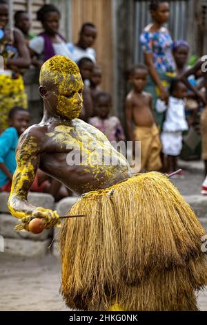 Benin, Possotome Provinz, Awame, Voodoo Tänze und Trance genannt Koku Houn, Koku Gottheit Stockfoto