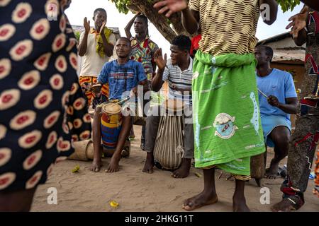 Benin, Possotome Provinz, Awame, Voodoo Tänze und Trance genannt Koku Houn, Koku Gottheit Stockfoto