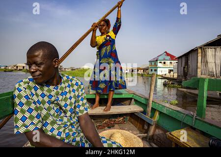 Benin, Cotonou, die schwimmende Stadt Ganvie Stockfoto