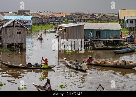 Benin, Cotonou, die schwimmende Stadt Ganvie Stockfoto