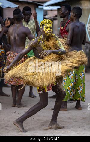 Benin, Possotome Provinz, Awame, Voodoo Tänze und Trance genannt Koku Houn, Koku Gottheit Stockfoto