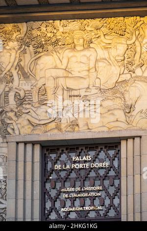 Frankreich, Paris, Palais de la Porte Doree oder Nationalmuseum für Einwanderungsgeschichte im Art déco-Stil Stockfoto