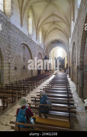 Frankreich, Dordogne, Chancelade, Dorf an der Via Lemovicensis oder Vezelay, einer der Hauptwege nach Santiago de Compostela, romanische Abtei von Chancelade Stockfoto