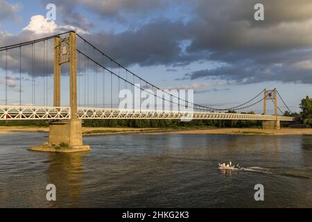 Frankreich, Loire-Atlantique, Ancenis, Loire-Tal, das von der UNESCO zum Weltkulturerbe erklärt wurde, Loire-Radweg, Loire mit dem Fahrrad, Ville Stockfoto