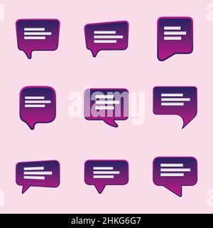 Sprechblasen-Symbole eingestellt. Chat-Sprachbenachrichtigung. Isolierte Vektorgrafik für den Chat im flachen Stil. Stock Vektor