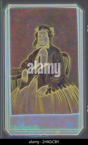 Inspiriert vom Portrait einer unbekannten alten Frau mit Hut, Frits L.J. Moormans, Den Bosch, 1865 - 1868, Papier, Albumdruck, Höhe 105 mm × Breite 63 mm, neu gestaltet von Artotop. Klassische Kunst neu erfunden mit einem modernen Twist. Design von warmen fröhlichen Leuchten der Helligkeit und Lichtstrahl Strahlkraft. Fotografie inspiriert von Surrealismus und Futurismus, umarmt dynamische Energie der modernen Technologie, Bewegung, Geschwindigkeit und Kultur zu revolutionieren Stockfoto