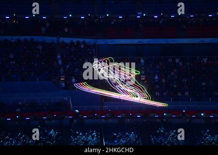 Peking, China. 04th. Februar 2022. Eröffnungsfeier der Olympischen Winterspiele 2022, Freitag, 4. Februar 2022, in Peking, China. Kredit: Roman Vondrous/CTK Foto/Alamy Live Nachrichten Stockfoto