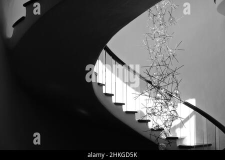 Treppe im Café des Jardin de Cactus, entworfen von Cesar Manrique Stockfoto