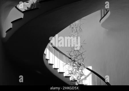 Treppe im Café des Jardin de Cactus, entworfen von Cesar Manrique Stockfoto