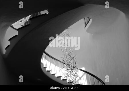 Treppe im Café des Jardin de Cactus, entworfen von Cesar Manrique Stockfoto