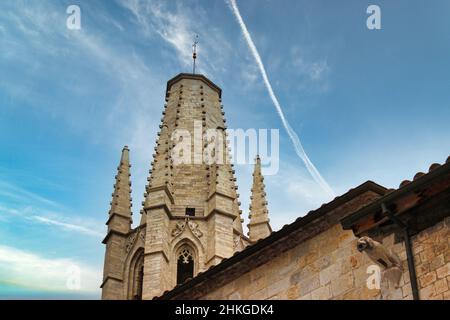 Die Stiftskirche St. Felix (Collegiata de Sant Feliu) ist eine Basilika, die dem Hl. Felix in der spanischen Stadt Girona gewidmet ist, Stockfoto