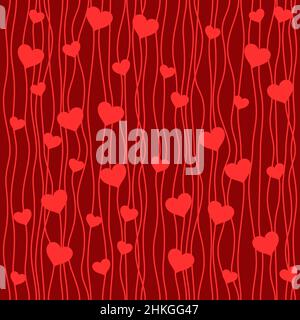 Valentine Hintergrund - rote Herzen auf burgunderroten Hintergrund, nahtlose Muster Stock Vektor