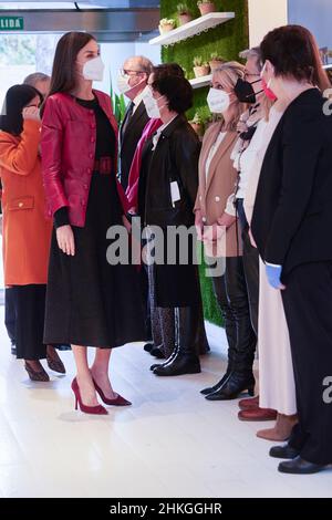 Königin Letizia von Spanien nimmt am Forum gegen Krebs 11th anlässlich des Weltkrebstages im COMO Space in Madrid Teil. (Foto von Atilano Garcia / SOPA Images/Sipa USA) Stockfoto