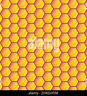 Glänzend Muster mit Wabenstruktur. Vector Illustration. Gelbe honigwabe Hintergrund Stock Vektor