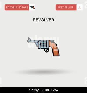 Einfaches Vektorsymbol „Revolver“. Stock Vektor