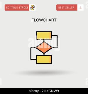 Flussdiagramm einfaches Vektorsymbol. Stock Vektor