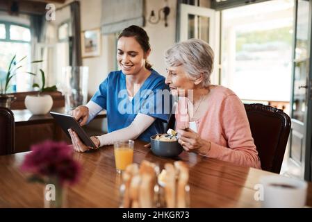 Es ist eine großartige Möglichkeit, mit der Familie in Kontakt zu bleiben Stockfoto