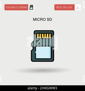 Micro sd Simple Vector-Symbol. Stock Vektor