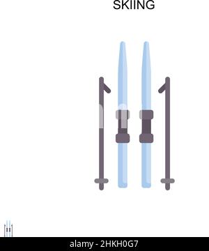 Einfaches Vektorsymbol Skifahren. Illustration Symbol Design-Vorlage für Web mobile UI-Element. Stock Vektor