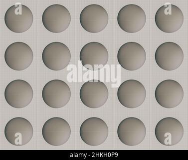 Orthogonaler Diagrammhintergrund mit hemispherischen Zahlen. 3D Rendern Stockfoto
