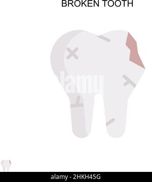 Einfaches Vektorsymbol für gebrochenen Zahn. Illustration Symbol Design-Vorlage für Web mobile UI-Element. Stock Vektor