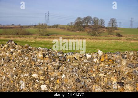 Die Überreste der römischen Stadtmauer bei Venta Icenorum, Norfolk, England Stockfoto