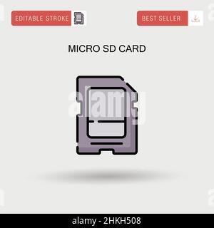 Micro sd-Karte einfaches Vektorsymbol. Stock Vektor