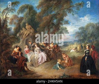 Fête Champêtre von Jean-Baptiste Pater (1695-1736), Öl auf Leinwand, um 1730 Stockfoto