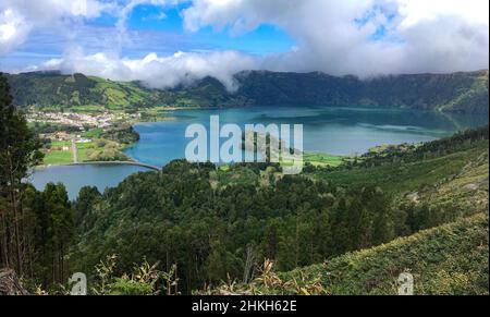Lagune der sieben Städte (Portugiesisch: Lagoa das Sete Cidades), Azoren Stockfoto