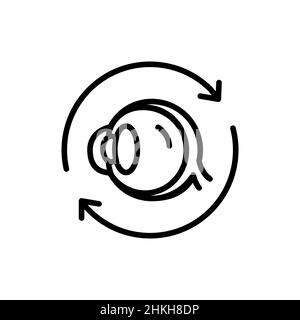 Symbol für die Farblinie der Augentransplantation. Isoliertes Vektorelement. Skizzieren Sie das Piktogramm für Webseite, mobile App, Promo Stock Vektor