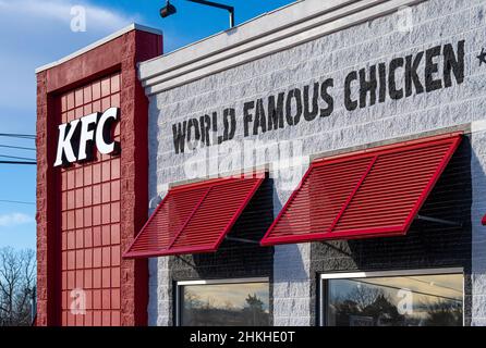 KFC frittiertes Hühnchen-Fast-Food-Restaurant in Mountain View, Arkansas. (USA) Stockfoto