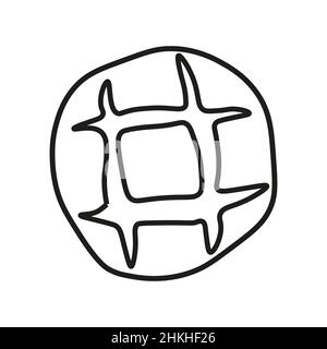 Trendiges Vektor-Design für Bäckerei oder Café. Illustration Brot Sonne für Verpackungen, Logos, Etiketten oder Beschilderung. Lineart Illustration von Lebensmitteln für Banner Stock Vektor