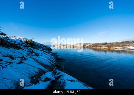 Die Greater Amund Island ist ein Naturschutzgebiet an der schwedischen Westküste Stockfoto