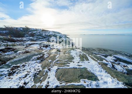 Die Greater Amund Island ist ein Naturschutzgebiet an der schwedischen Westküste Stockfoto