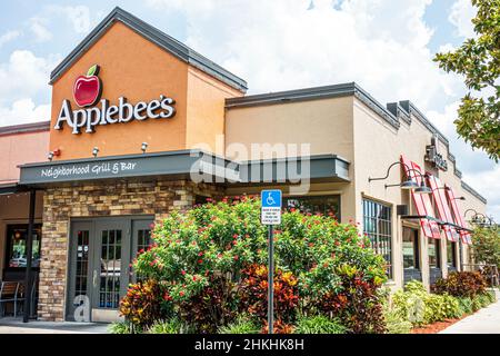 Bradenton Florida, Applebee's Neighborhood Grill & Bar, Restaurant, Restaurant, Abendessen, Schild Eingang vor der Außenseite Stockfoto