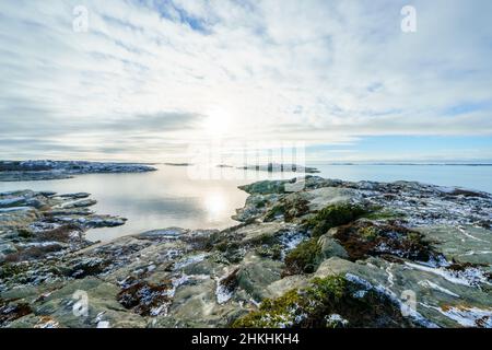 Die Greater Amund Island ist ein Naturschutzgebiet an der schwedischen Westküste Stockfoto