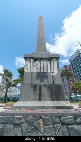 Recife, PE, Brasilien - 14. Oktober 2021: Der Obelisk auf dem Platz von Boa Viagem. Stockfoto