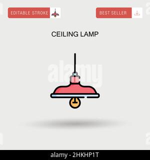 Einfaches Vektorsymbol für Deckenleuchte. Stock Vektor