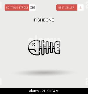 Einfaches Vektor-Symbol für Fischgräten. Stock Vektor