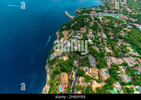 Luftaufnahme, Hafen von Santa Ponca, Santa Ponça, Calvià, Mallorca, Balearen, Spanien, Luftbild, Hafen Santa Ponca, Santa Ponça, Calvià, Mallorca, Stockfoto