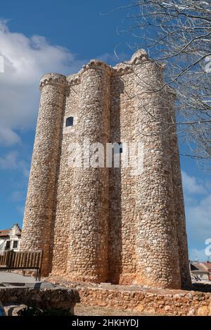 Ehrenturmturm des Schlosses von Villarejo de Salvanés Stockfoto