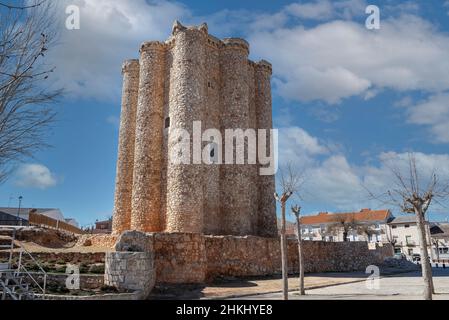 Ehrenturmturm des Schlosses von Villarejo de Salvanés Stockfoto