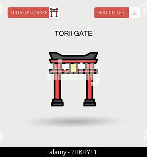 Einfaches Vektor-Symbol für Torii-Gate. Stock Vektor