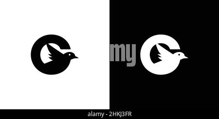 Schlichtes und attraktives Design mit dem Anfangsbuchstaben G Bird Logo Stock Vektor