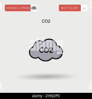 CO2 einfaches Vektorsymbol. Stock Vektor