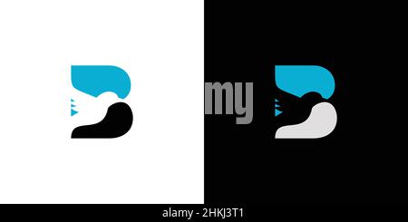 Einfaches und attraktives B-Anfangsbuchstabe mit Vogel-Logo Stock Vektor