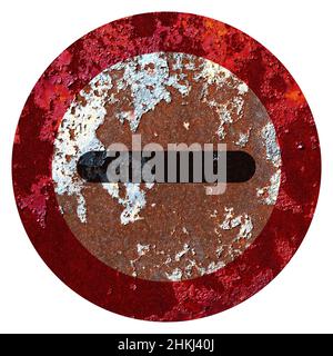 Alte Grunge EU-Straßenschild Checkpoints Kontrolle - Niederländer Stockfoto