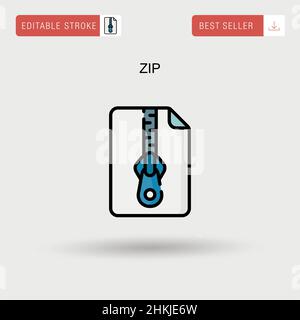 Einfaches Vektorsymbol für die ZIP-Datei. Stock Vektor