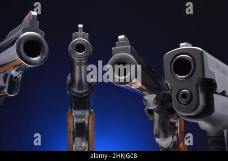 Handfeuerwaffen, Pistolen, Seitenarme, Schusswaffen, Pistolen Stockfoto