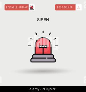 Einfaches Vektorsymbol für Sirene. Stock Vektor